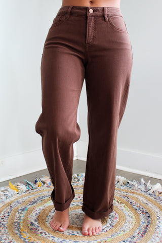 Riley Relaxed Barrel Leg | Tummy Control • Cocoa