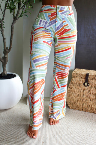 Phoebe Printed Wide Leg Pants • Multi