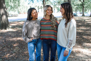 Play It Cool Crochet Sweater • Stripe Multi - FINAL SALE