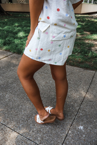Dotted Darling Short Set • Cream