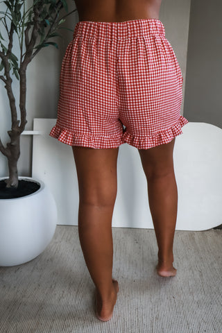 Sweet Summer Gingham Shorts • Red