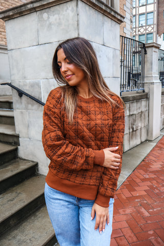 Pumpkin Harvest Plaid Pullover