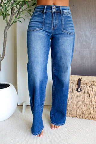 Delilah Patch Pocket Jean • Dark Wash