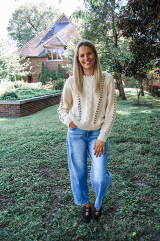 Stitched In Style Cable Sweater • Cream
