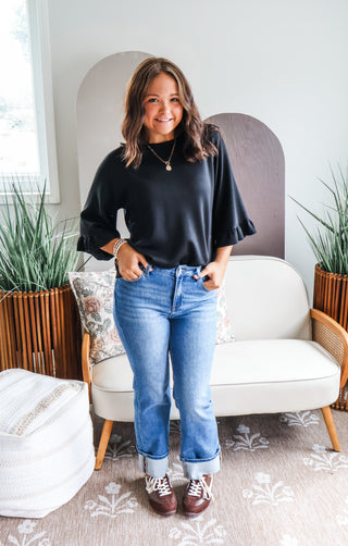 Stylish Ruffle Staple • Black