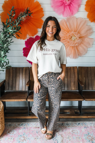 By His Grace Graphic Top • Beige