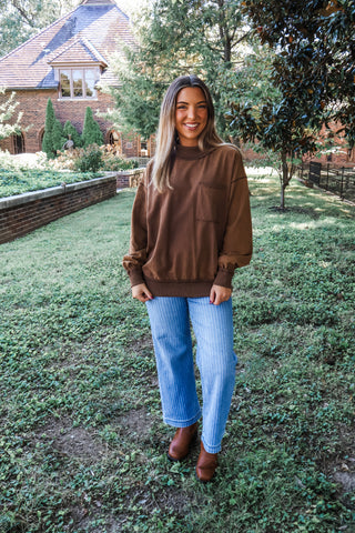 Out Of Pocket Pullover • Brown
