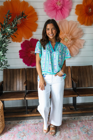 Flower Fiesta • Green Multi - FINAL SALE
