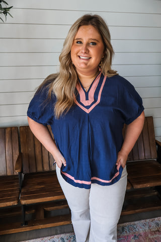 Lovely In Linen • Navy - PLUS