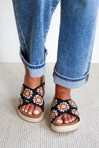 Sadina Crochet Sandal • Black - FINAL SALE
