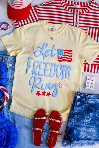 Let Freedom Ring Graphic Tee • Yellow