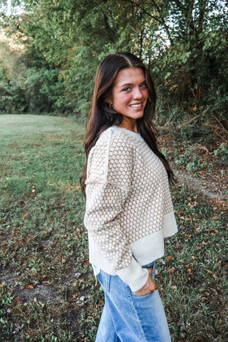 Sadie Geometric Sweater • Ivory