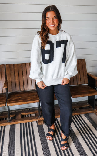 Oversized Varsity Pullover • Ash Grey
