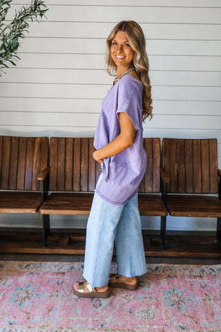Off The Coast Oversized V-neck • Purple - FINAL SALE