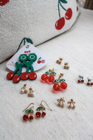 Cherry Pop Earrings • Red