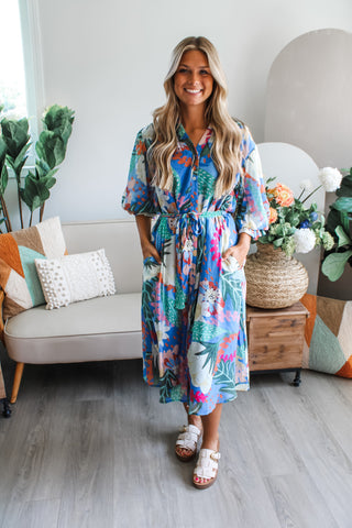 Finding Paradise Pocket Dress • Blue Multi