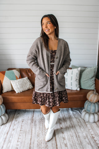 Crisp Air Cardigan Sweater • Taupe