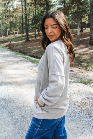 Double The Fun Pocket Pullover • Light Taupe