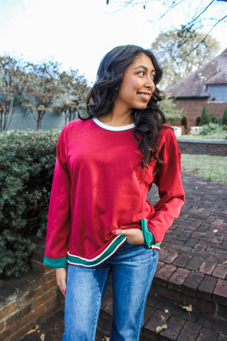 Sleigh Bells Ringer Top • Maroon