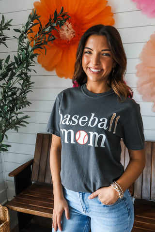 Baseball Mom Graphic Tee • Graphite
