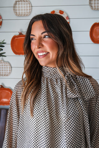 Fancy Feeling Bow Blouse • Black Dot
