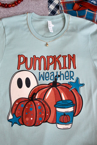 Pumpkin Weather Graphic Tee • Sage