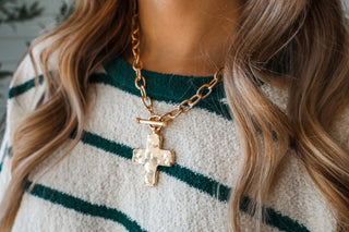 Walk By Faith Cross Necklace • Gold