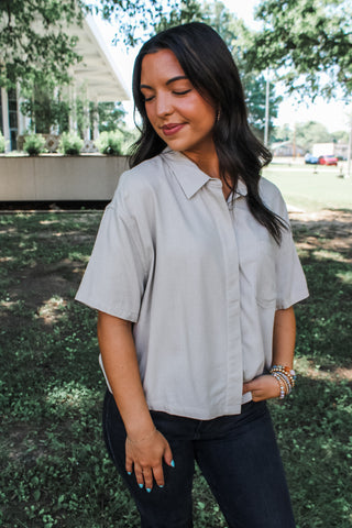 Easy Living Linen Top • Taupe - FINAL SALE