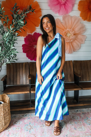 Resort Ready Striped Maxi • Navy Mix