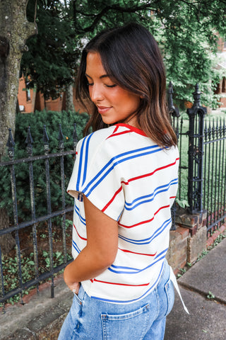 Striped Remix Crewneck • Cream Multi