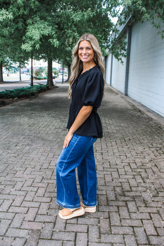 Without thinking • black peplum - FINAL SALE