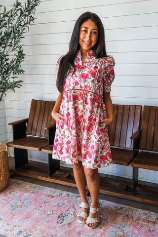 Tulip Fields Pocket Dress • Pink