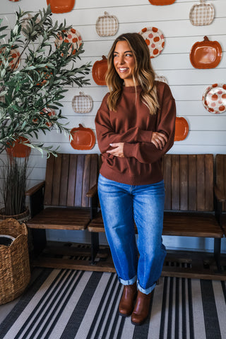 Laidback Luxe Pullover • Chocolate