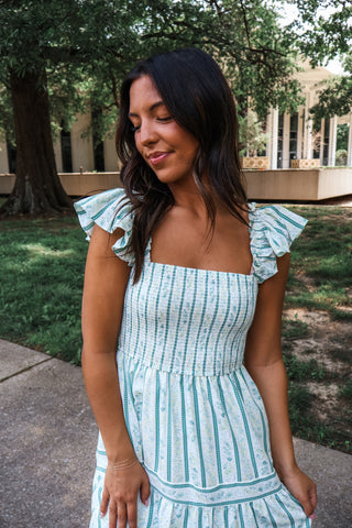 Summer Orchard Floral Midi • Green
