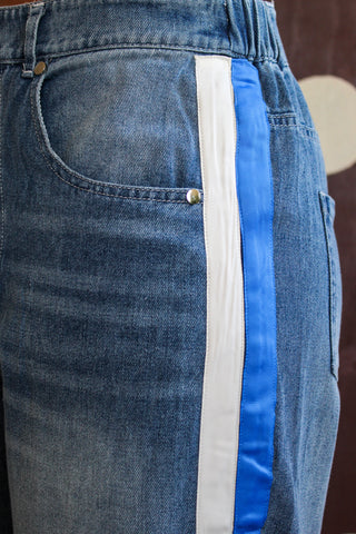 Side Striped Denim Pants • Medium Wash