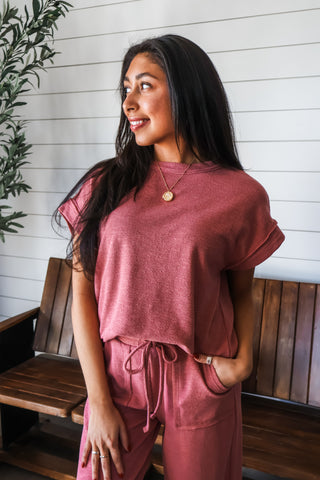 Breeze On By Pant Set • Canyon Rose