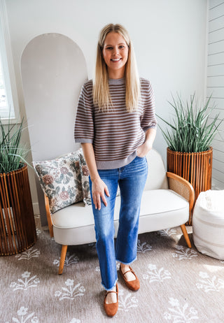 Cedar Lane Stripes • Mocha/Grey
