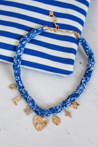 Hopeful Heart Charm Necklace • Blue