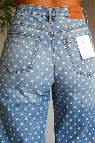 Gemma Polka Dot Wide Leg • Medium Wash