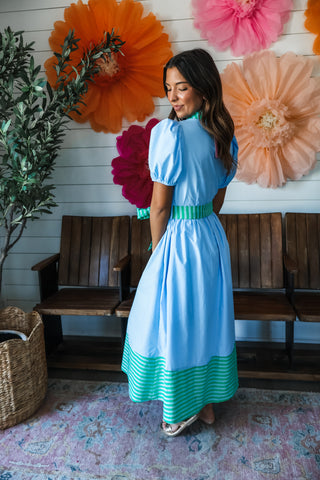 Block Party Shirtdress • Blue/Green