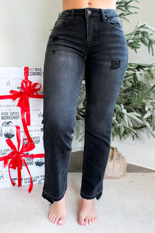 Jacklyn Shadow Hem Straight • Black