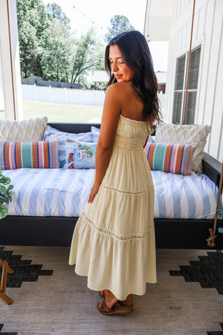 Endless Sunshine Strapless Midi • Butter Yellow – The Dirt Road (TDR)