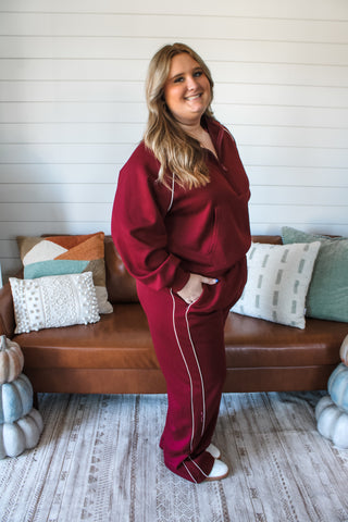 Move Forward Track Pants • Burgundy - PLUS