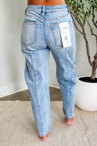 Beck Patch Pocket Barrel Jean • Light Wash
