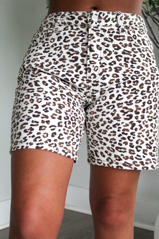 Claudia High Rise Shorts • Cream Leopard