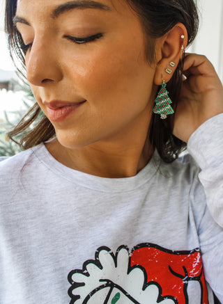 Oh Christmas Tree Beaded Earrings • Green