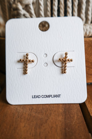 Truth Be Told Cross Earrings • Gold
