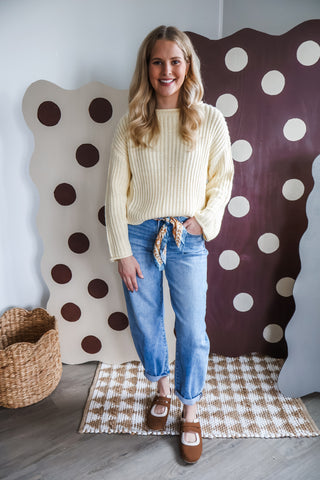 Timeless Twist Ribbed Sweater • Yellow