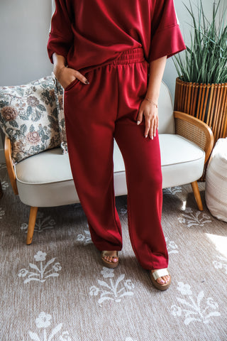 Laidback Leisure Pant Set • Crimson