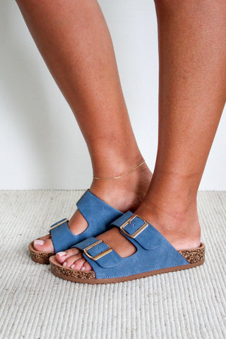 Brooke Buckle Strap Sandal • Denim